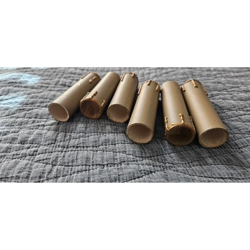 PVC Sleeves Faux Wax Drip Rustic Farmhouse Decor Set of 6‎